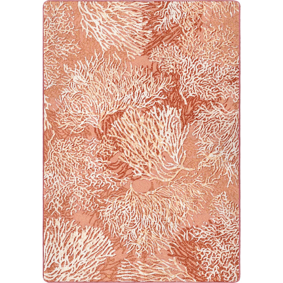 Oceanic Blooms Rug – Coral – cabin lodge area rug