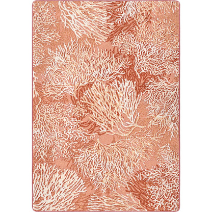 Oceanic Blooms Rug – Coral – cabin lodge area rug