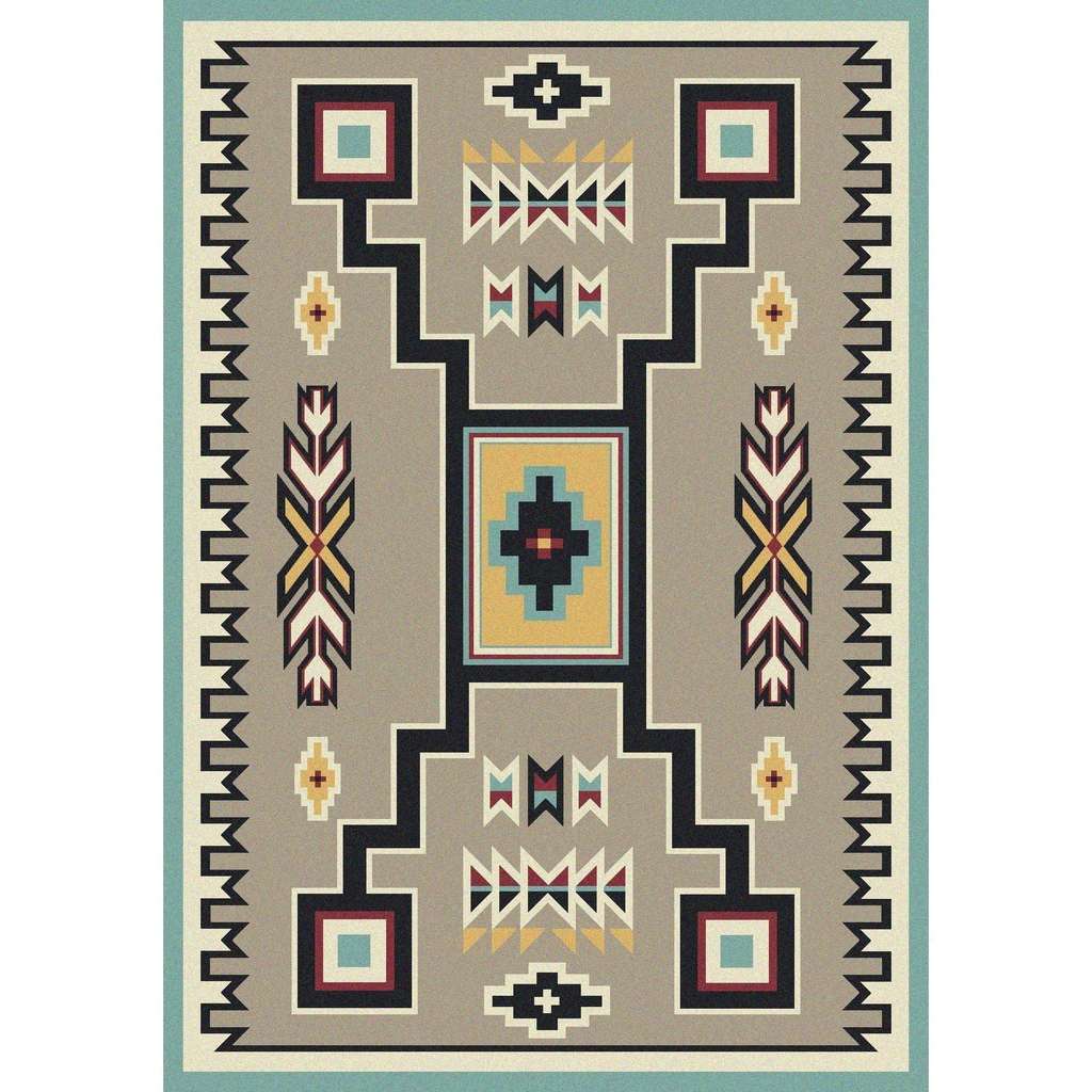 Old Timer Rug – Suede Turquoise – cabin lodge area rug