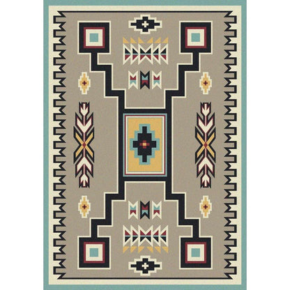 Old Timer Rug – Suede Turquoise – cabin lodge area rug