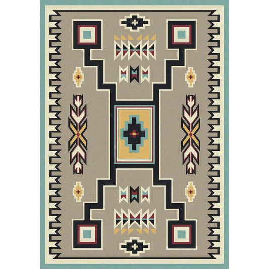 Old Timer Rug – Suede Turquoise – cabin lodge area rug