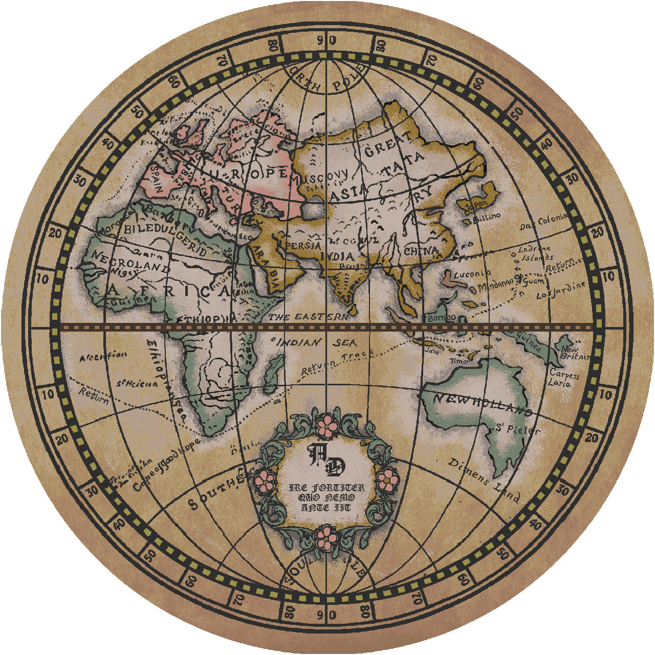 Old World Map Amz Rug – Parchment – cabin lodge area rug