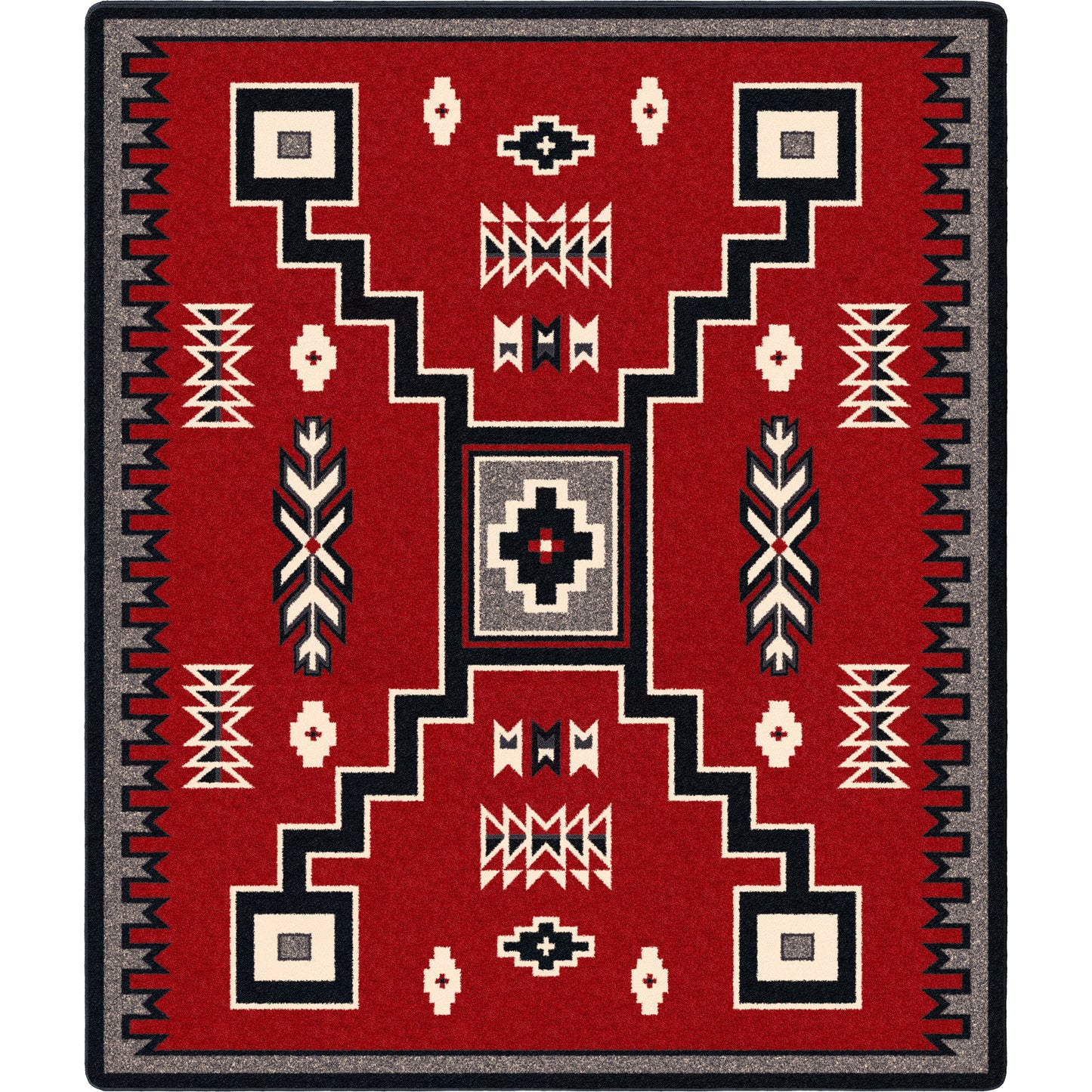 Old Crow Rug – Red – close up