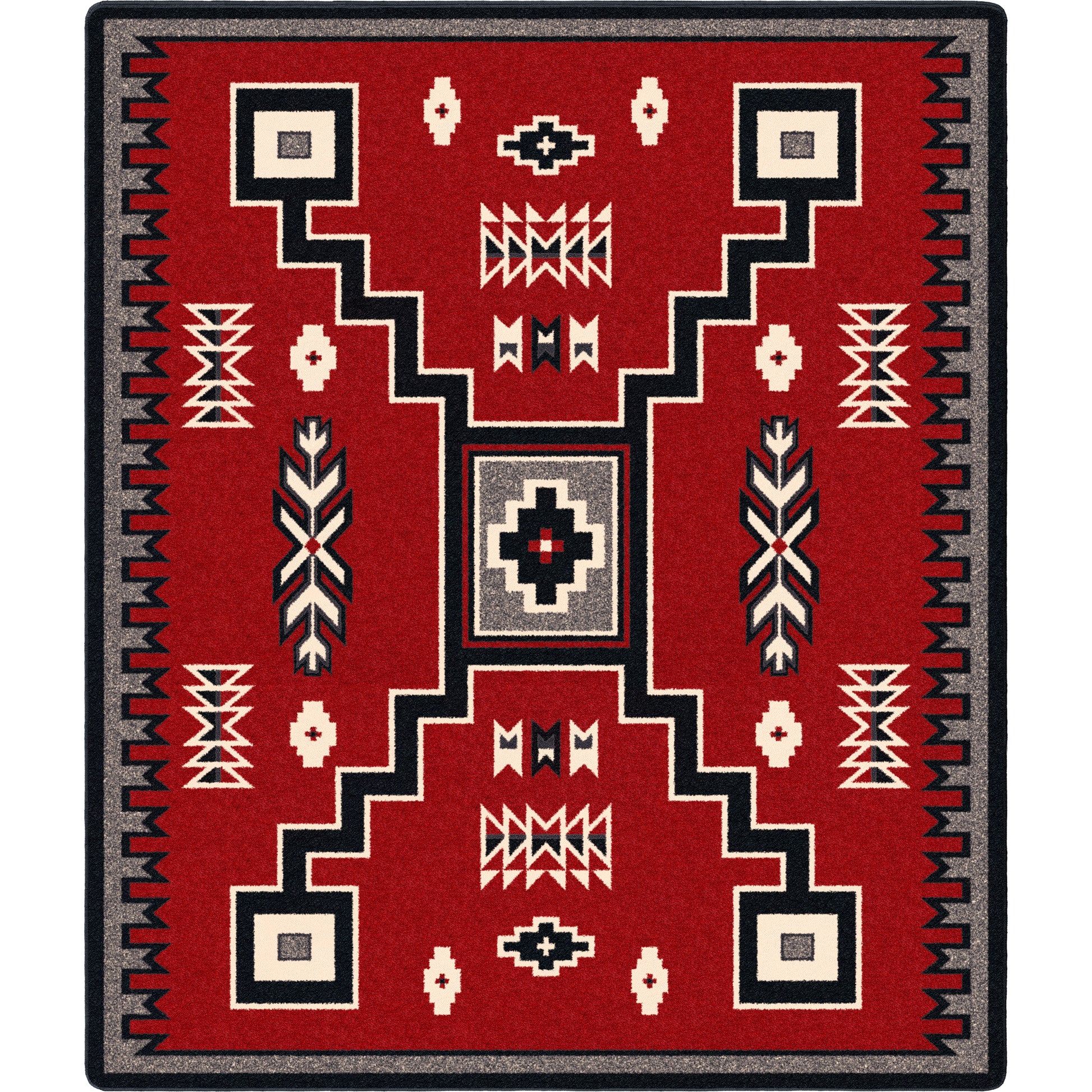 Old Crow Rug – Red – close up