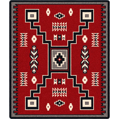 Old Crow Rug – Red – close up