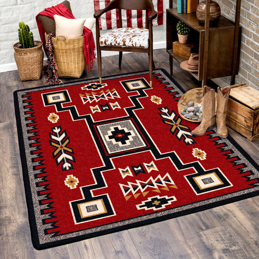 Old Crow Rug – Red – detail view