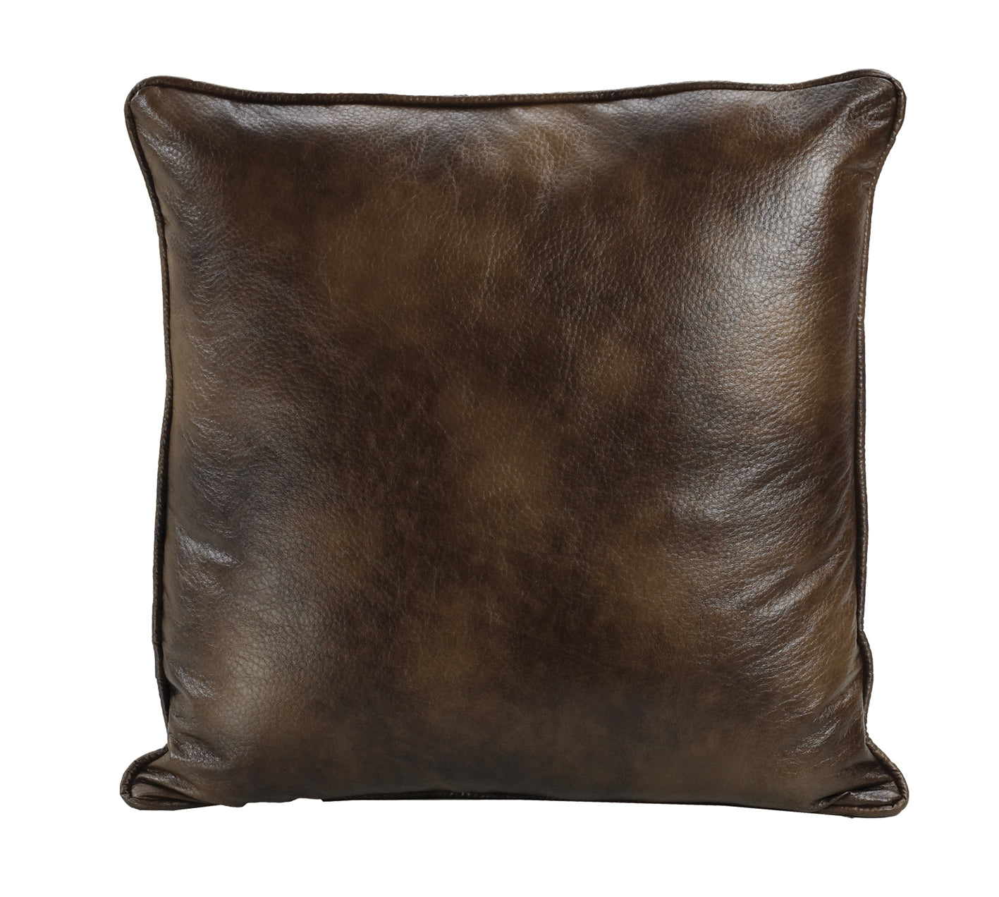 Brown Faux Leather Euro Pillow