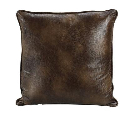 Brown Faux Leather Euro Pillow