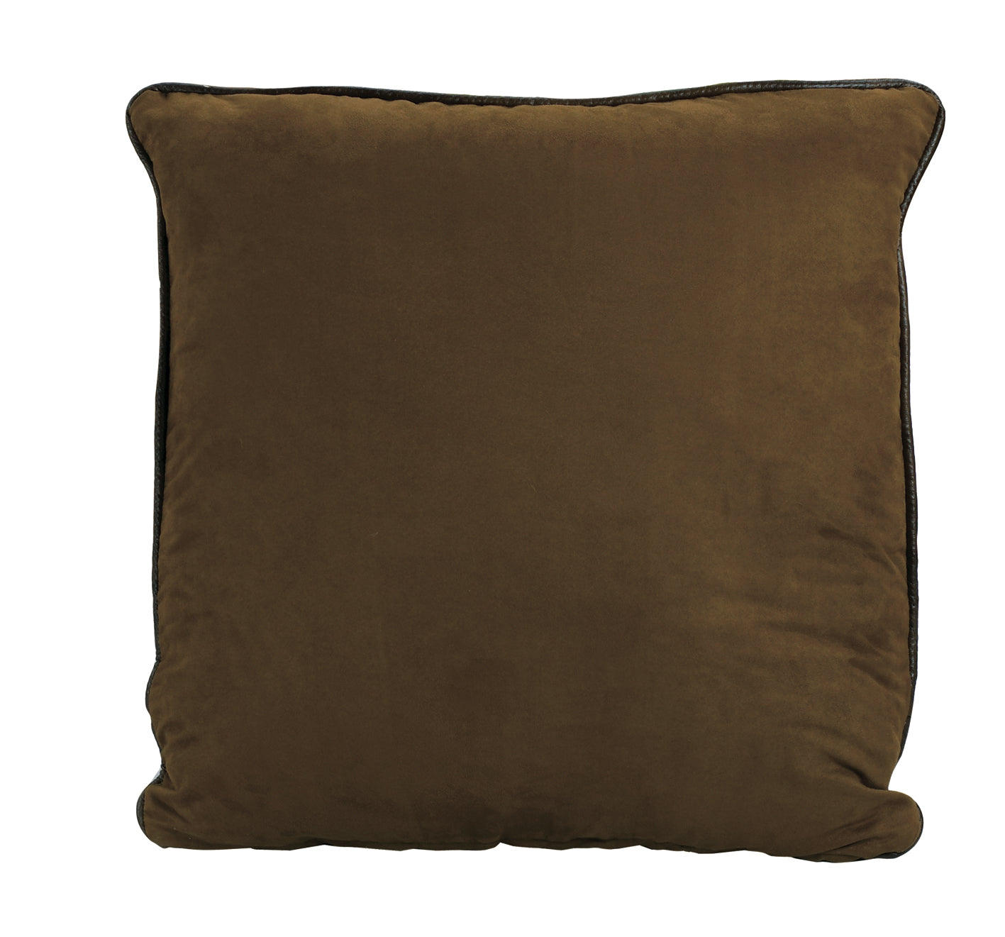 Brown Faux Leather Euro Pillow