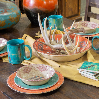 Feather Melamine Dinnerware Set, 14 Pc
