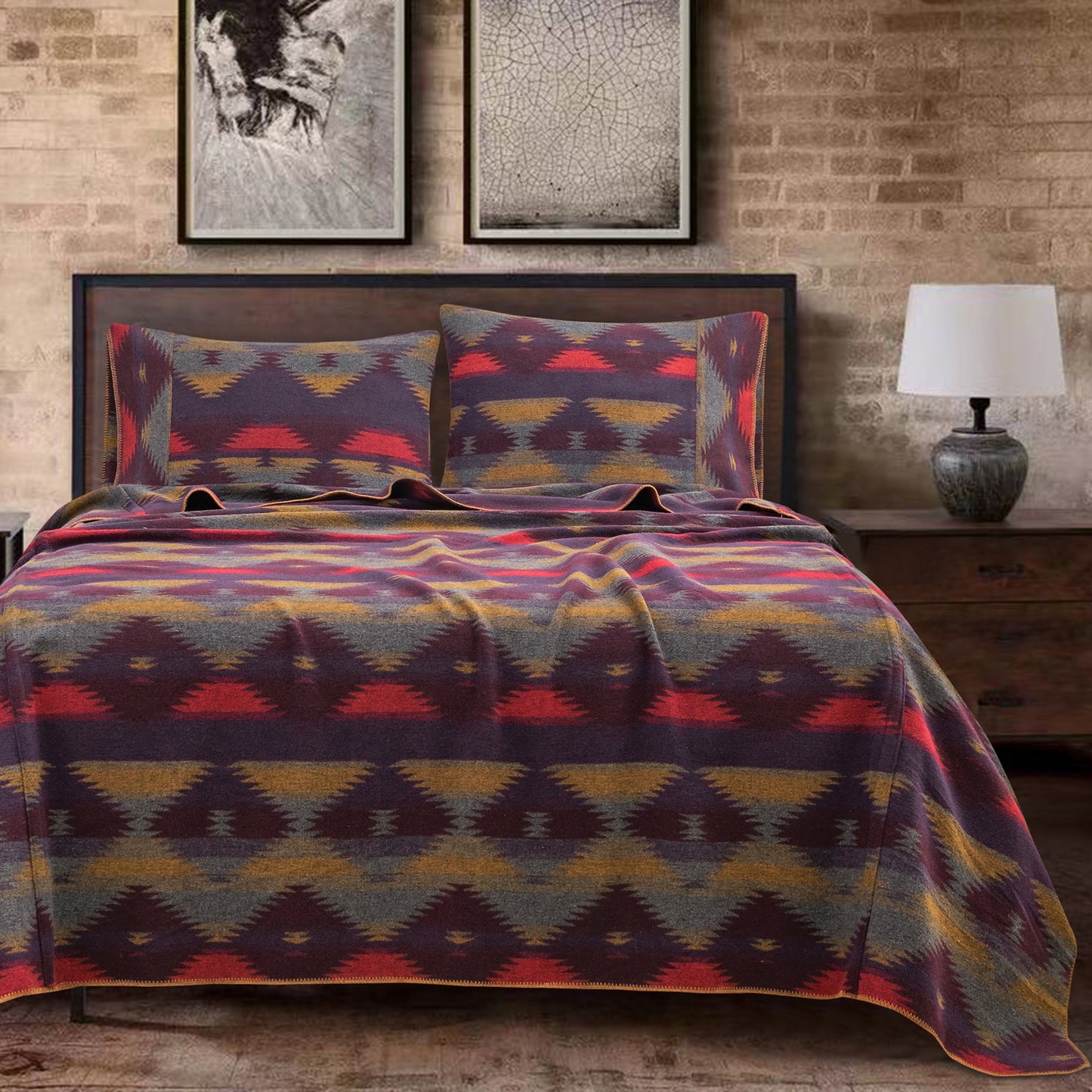 Gila Wool Blend Blanket Set, 2 Pc