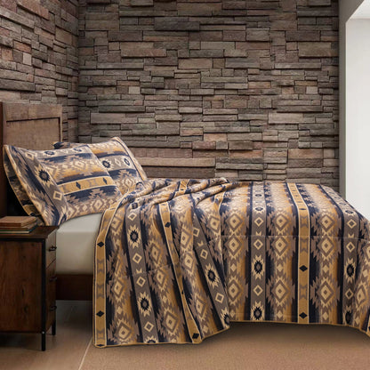 Taos Wool Blend Blanket Set, 2 Pc