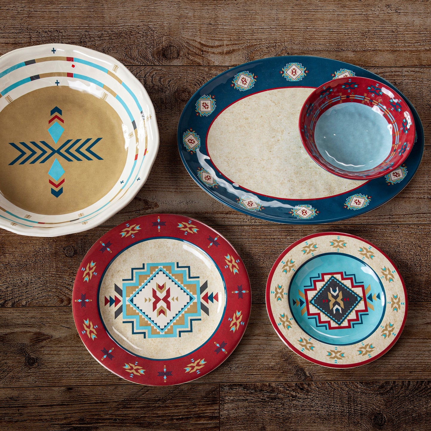 Spirit Valley Melamine Dinnerware Set, 14 Pc