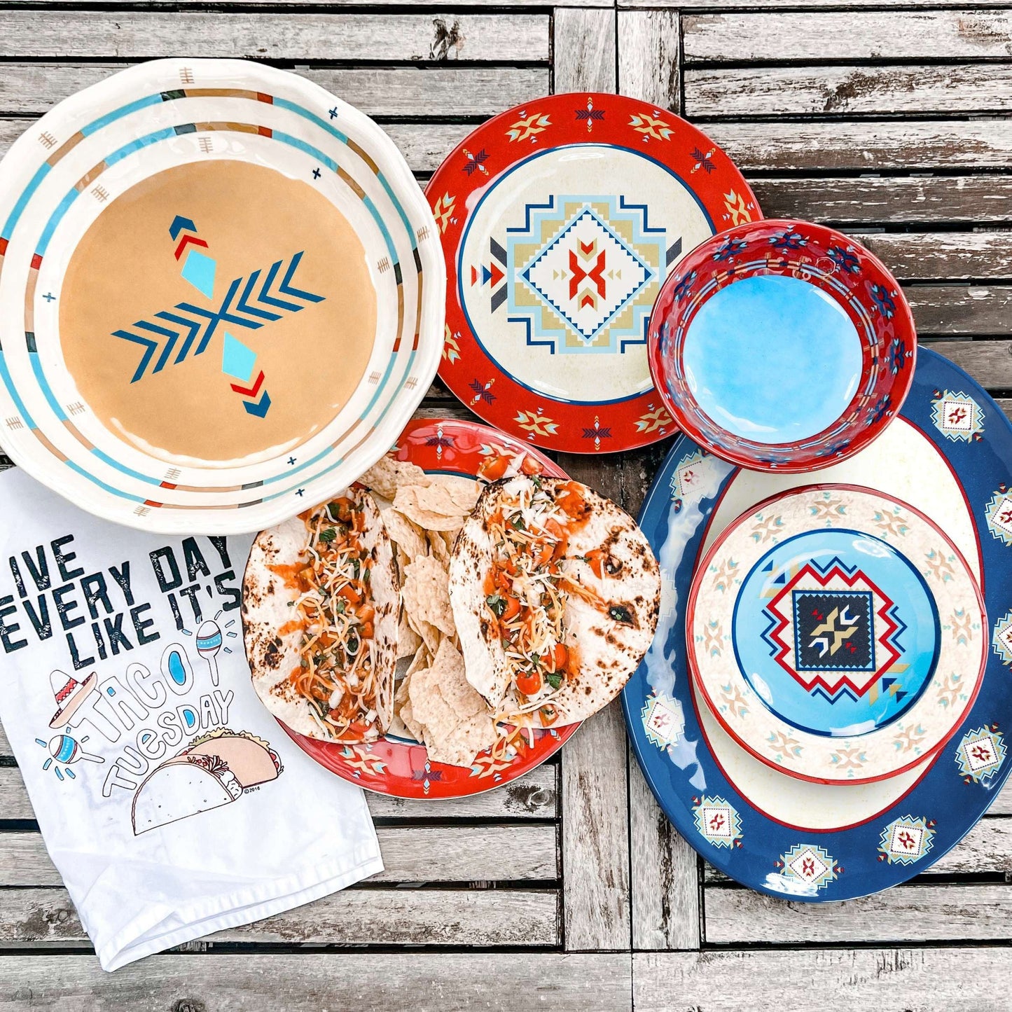 Spirit Valley Melamine Dinnerware Set, 14 Pc