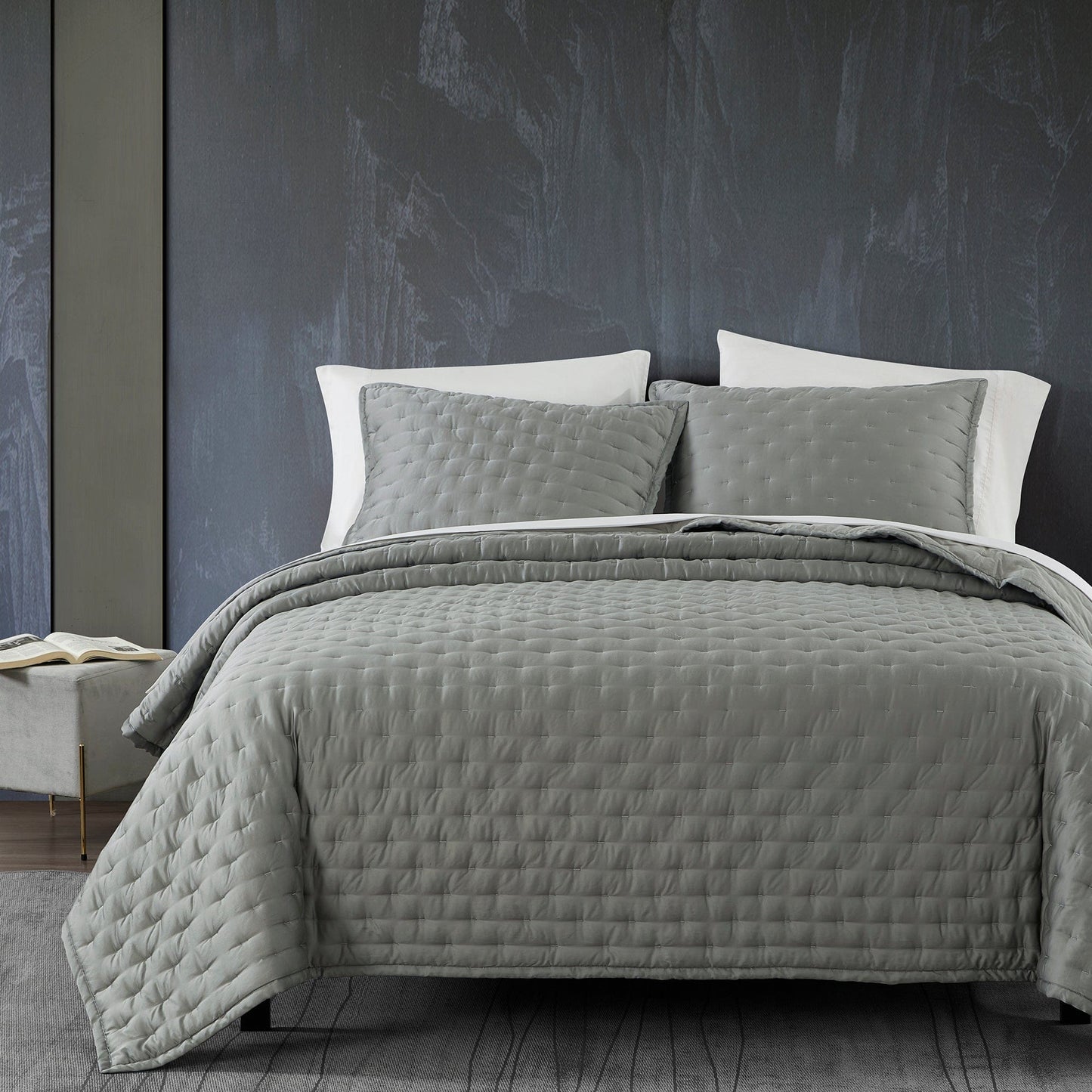 Eucalyptus Pintuck Quilt Set, 3 Pc