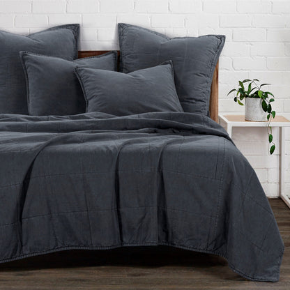 Stonewashed Cotton Canvas Coverlet Set, 2 Pc