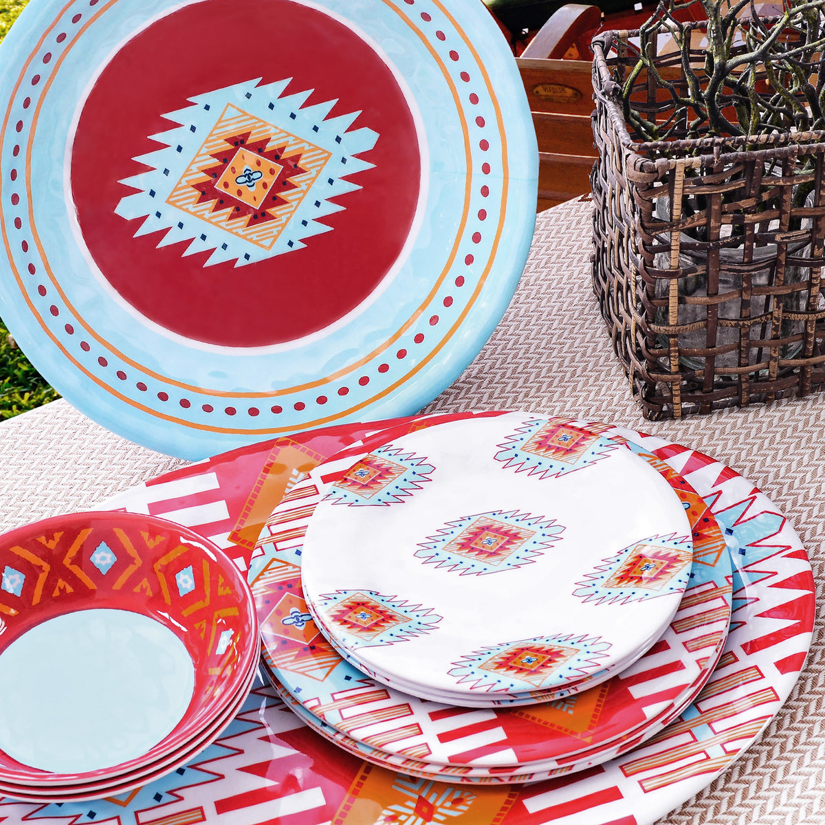 Southwest Melamine Set, 14 Pc