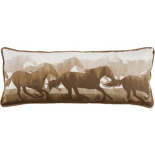 Brown & White Running Horse Body Pillow