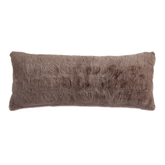 Ruched Rabbit Double-Sided Lumbar Pillow with Down Insert