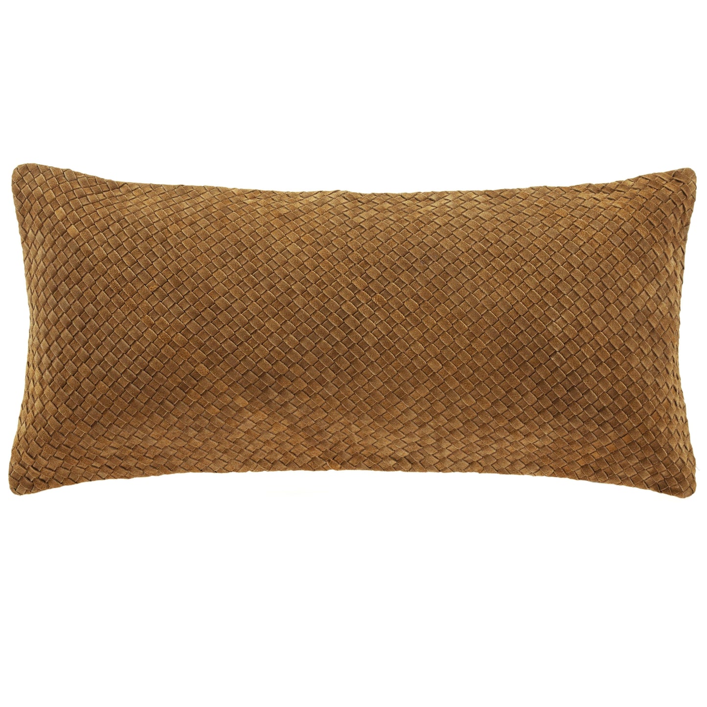 Woven Suede & Basket Weave Long Lumbar Pillow