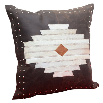 Genuine Leather & Hide Aztec Throw Pillow