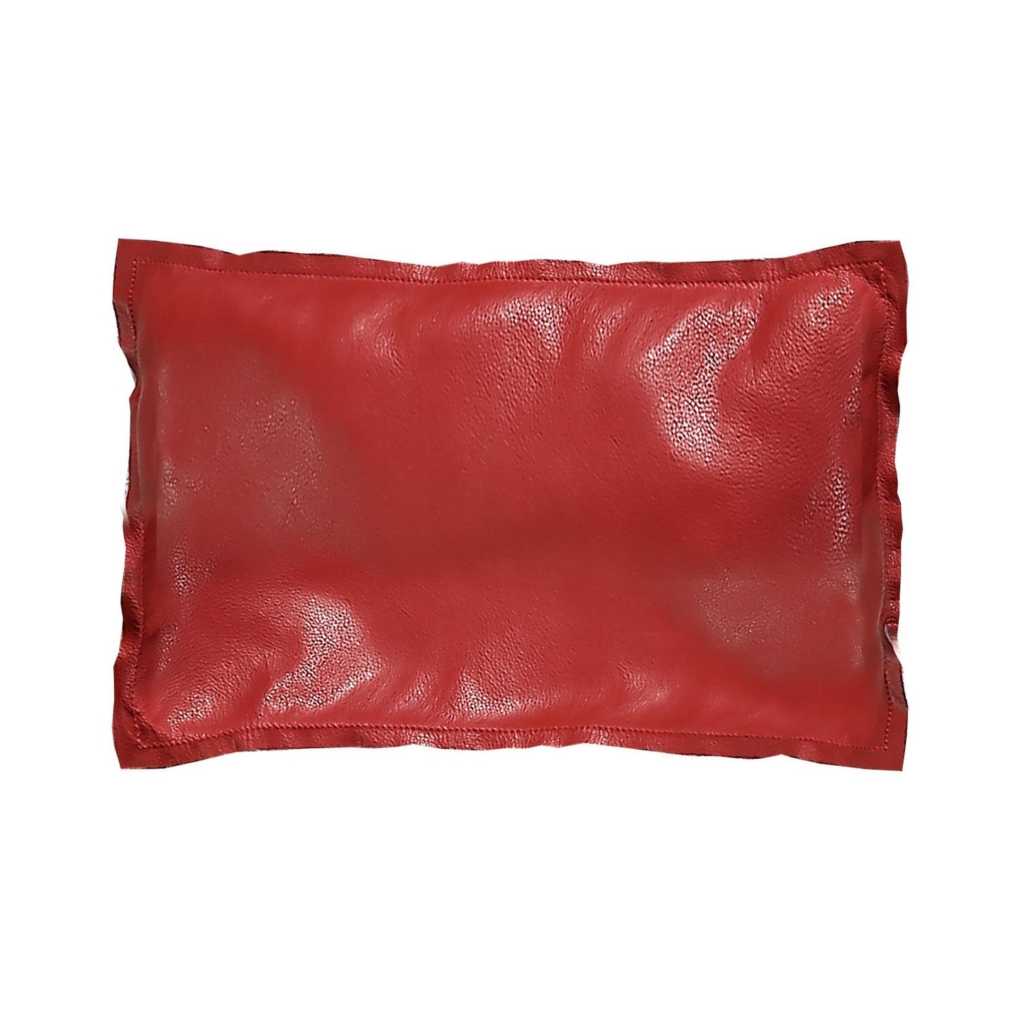Red Pebble Leather Pillow