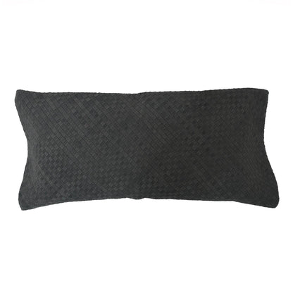 Woven Suede Lumbar Pillow