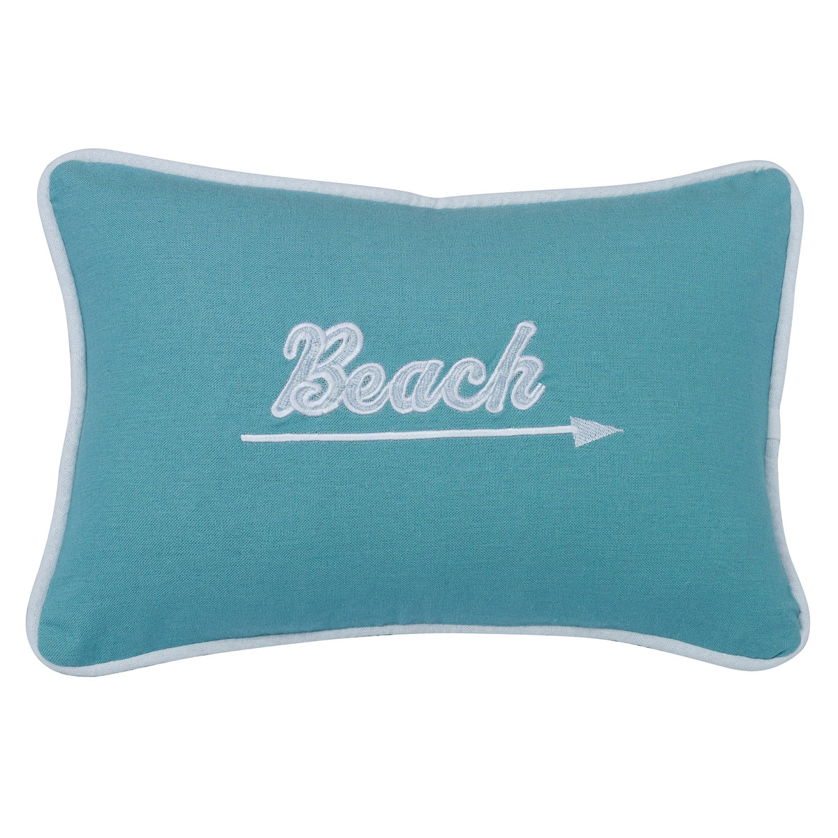 Embroidered "Beach" Pillow
