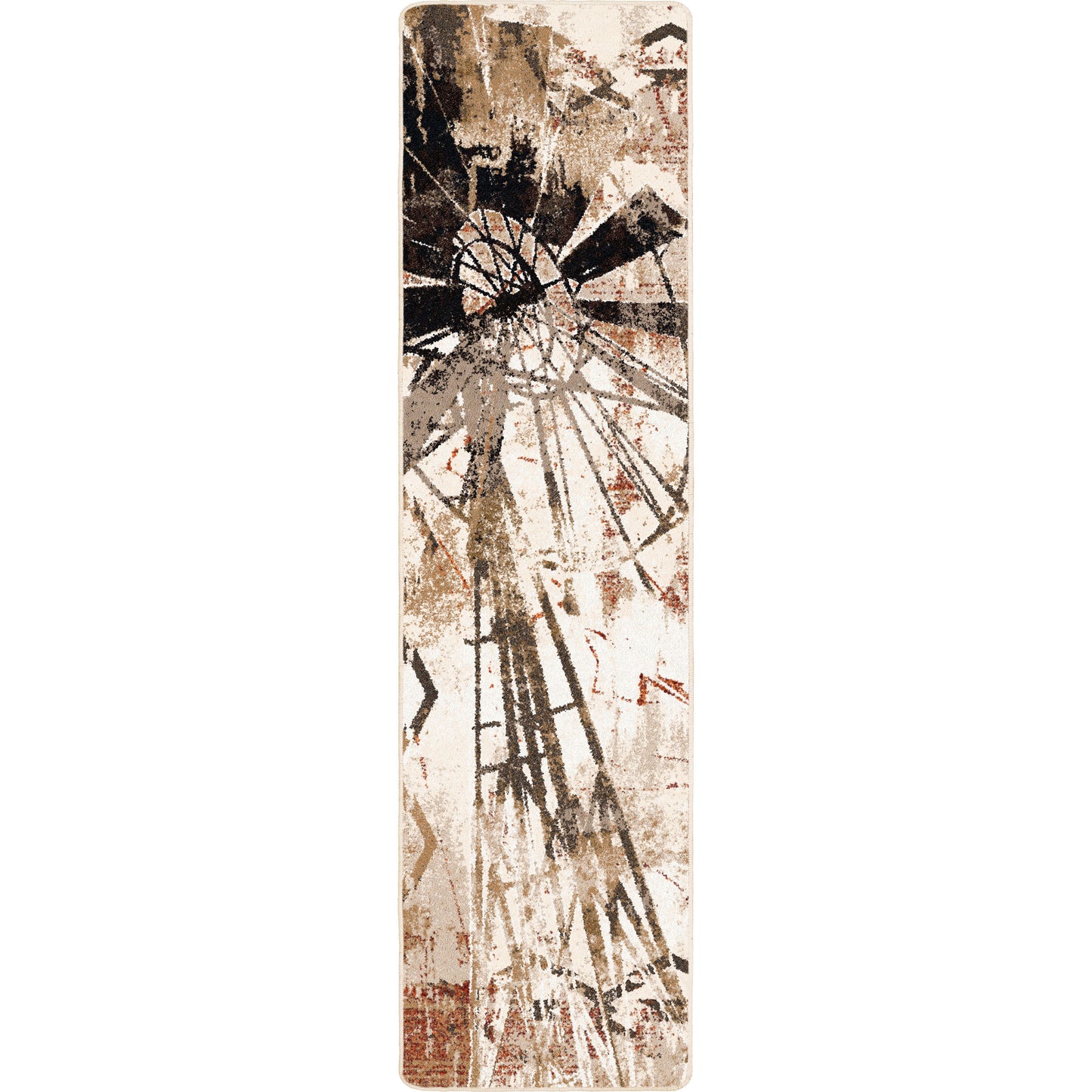 Painted Windmill Rug – Gouache – room setting