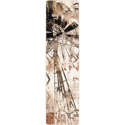 Painted Windmill Rug – Gouache – room setting