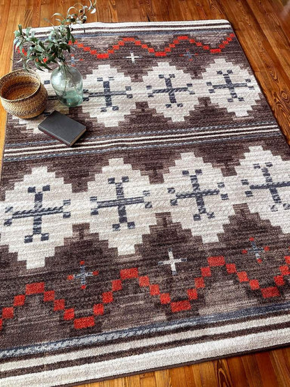 Pathways Rug – Dusty Brown – detail view