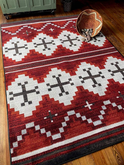 Pathways Rug – Red – room setting