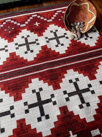 Pathways Rug – Red – detail view