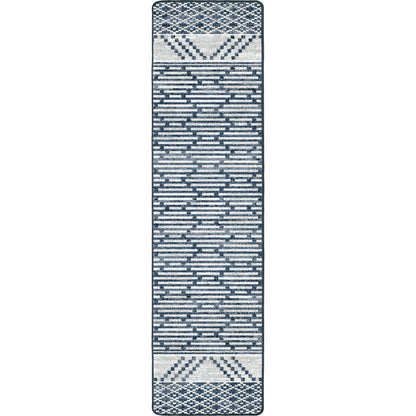 Patterned Stripe Rug – Fresh Blue – room setting