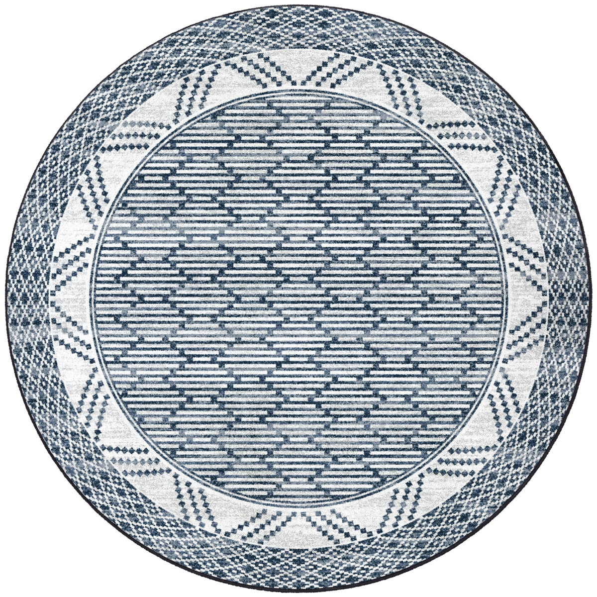Patterned Stripe Rug – Fresh Blue – close up