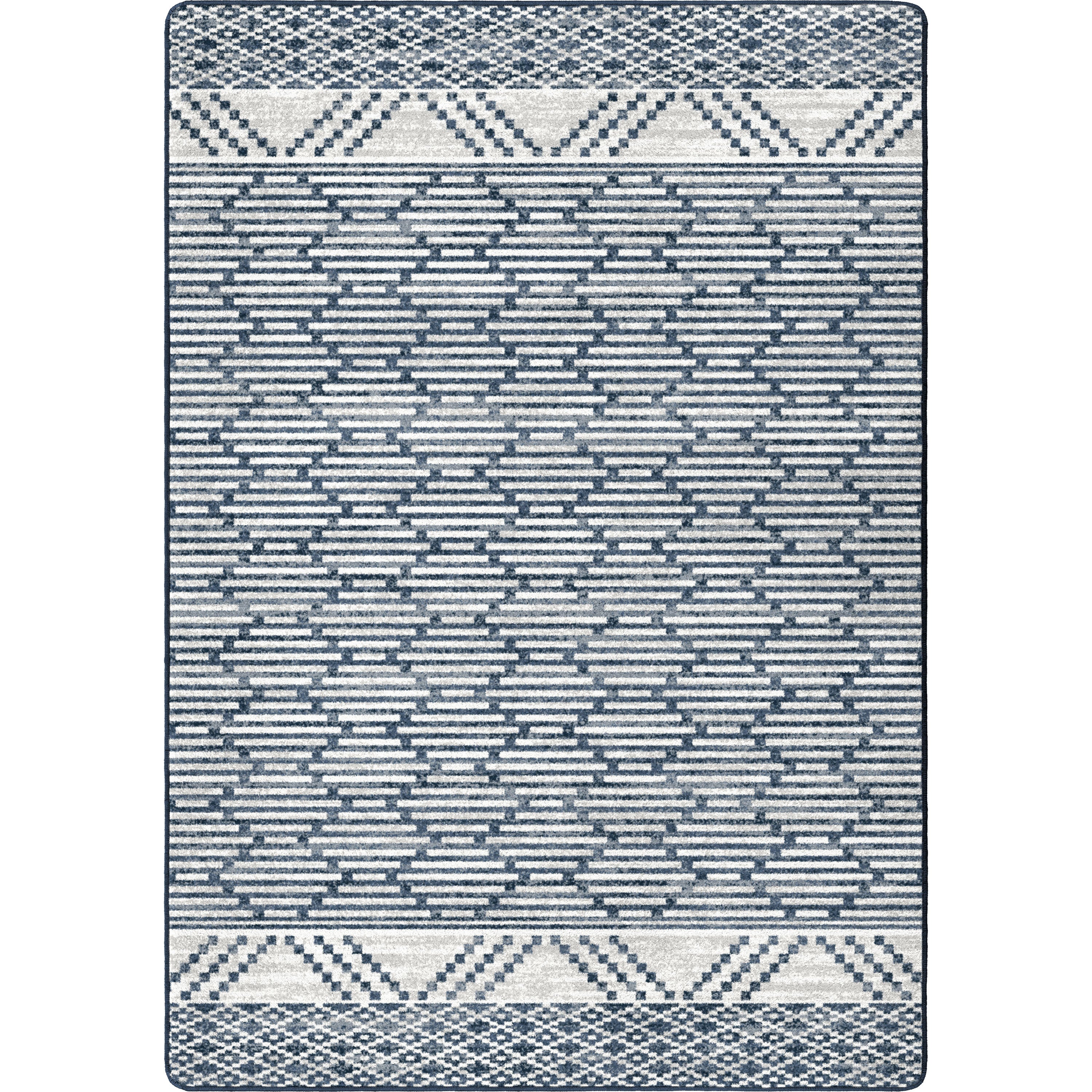 American Dakota Patterned Stripe Area Rug – Fresh Blue – Cabin Rugs