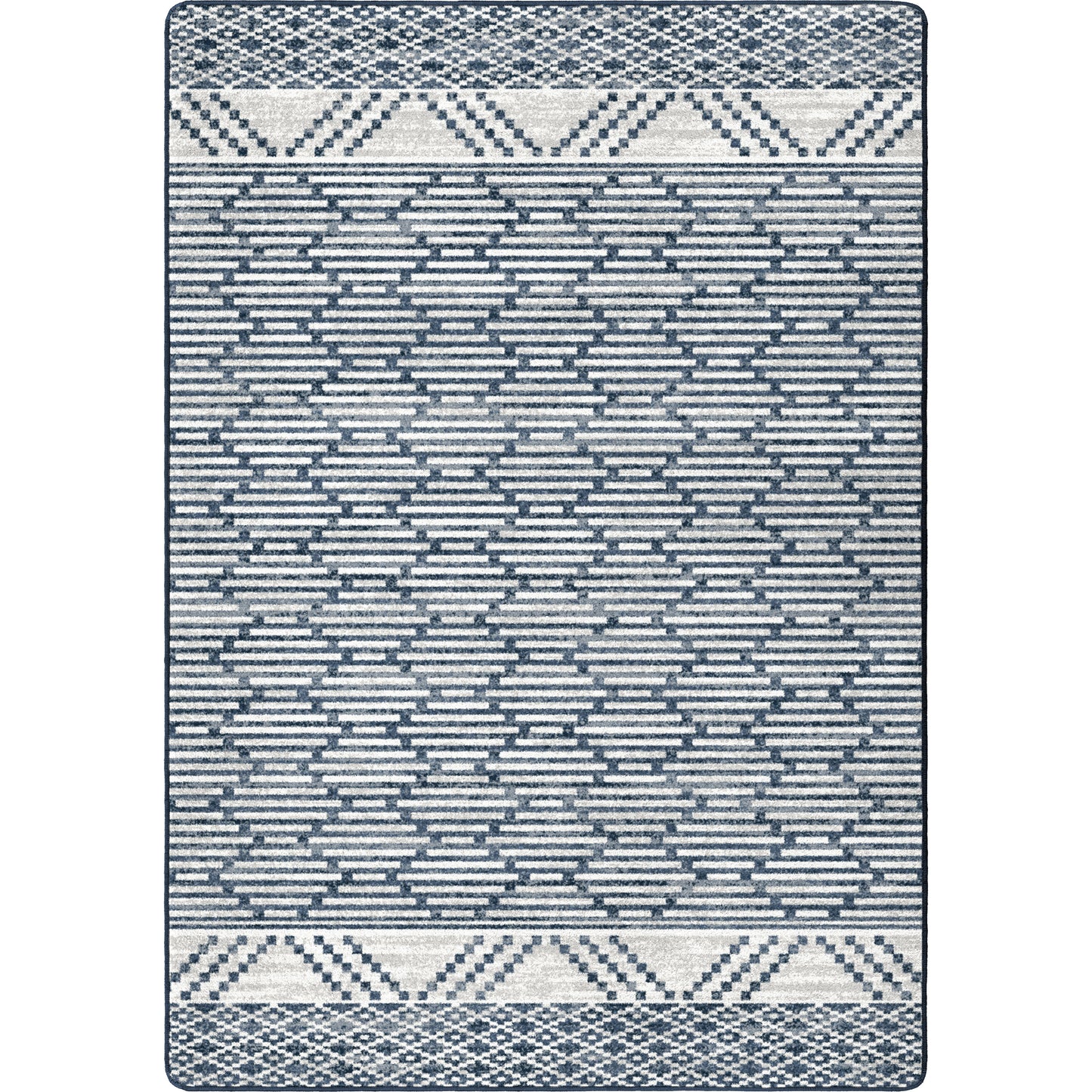 Patterned Stripe Rug – Fresh Blue – cabin lodge area rug