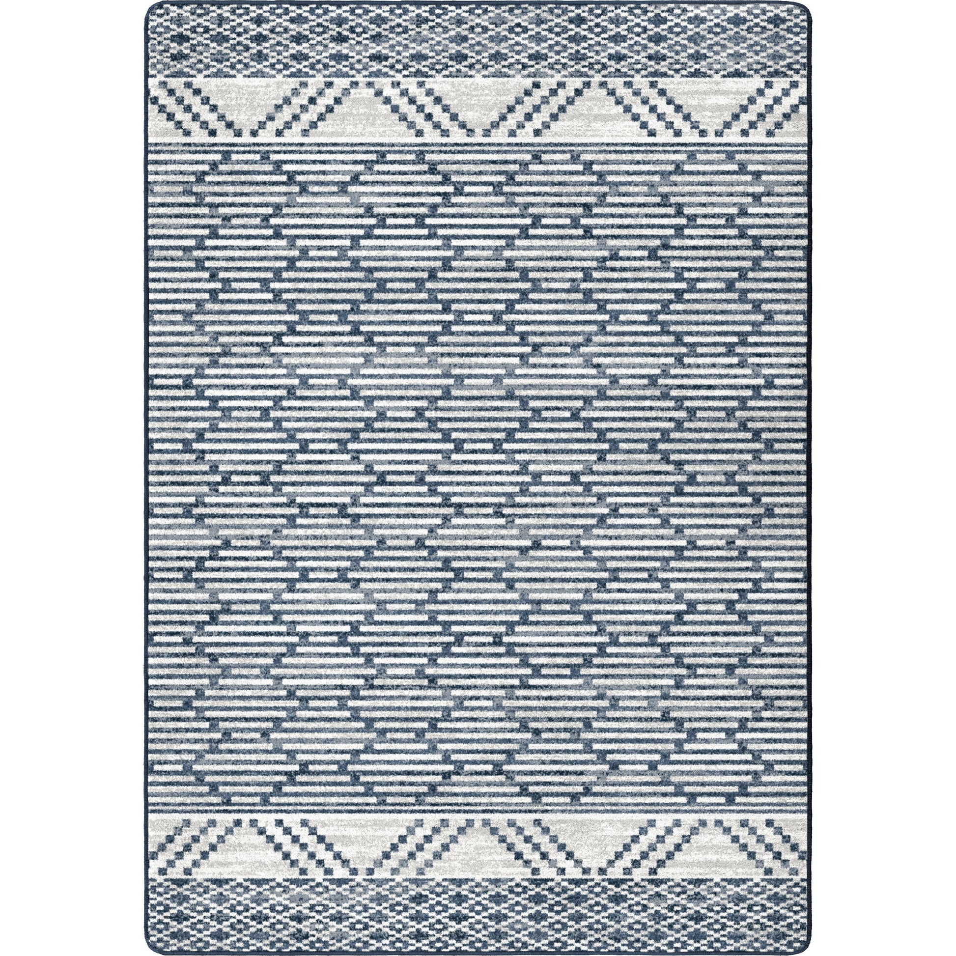 Patterned Stripe Rug – Fresh Blue – cabin lodge area rug