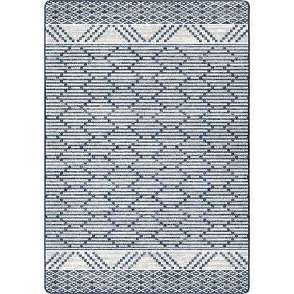 Patterned Stripe Rug – Fresh Blue – cabin lodge area rug