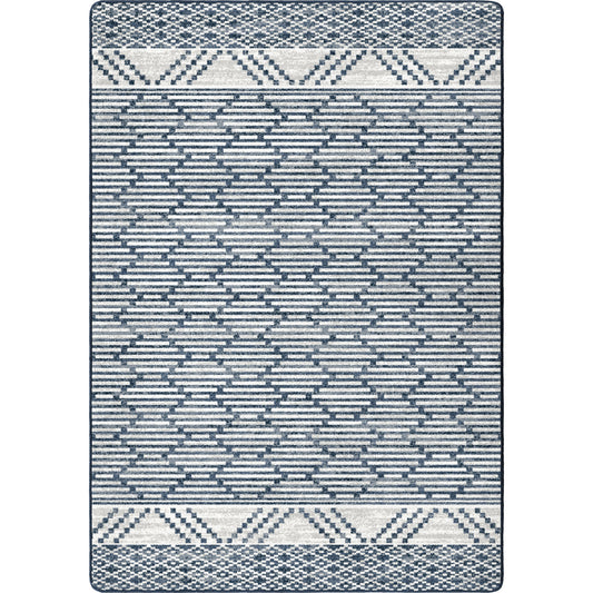 Patterned Stripe Rug – Fresh Blue – cabin lodge area rug