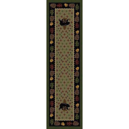 Picnic Bear Rug – Green – detail view