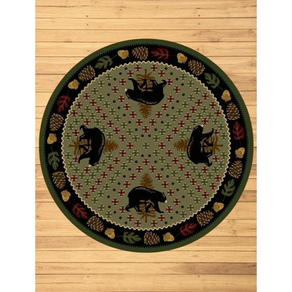 Picnic Bear Rug – Green – room setting