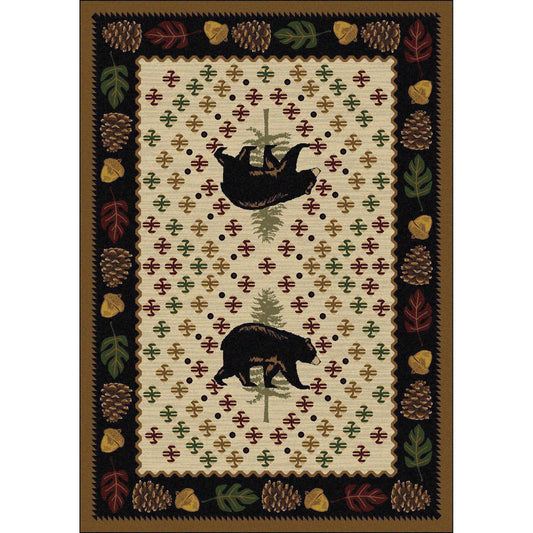 Picnic Bear - Natural-CabinRugs Southwestern Rugs Wildlife Rugs Lodge Rugs Aztec RugsSouthwest Rugs