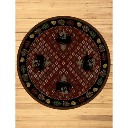 Picnic Bear Rug – Red – room setting