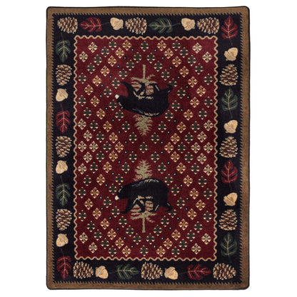 Picnic Bear Rug – Red – cabin lodge area rug