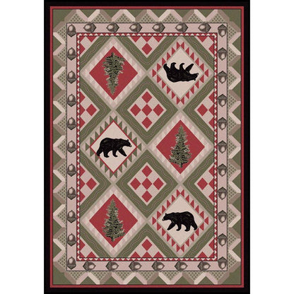 Picnic In The Forest - Pine-CabinRugs Southwestern Rugs Wildlife Rugs Lodge Rugs Aztec RugsSouthwest Rugs