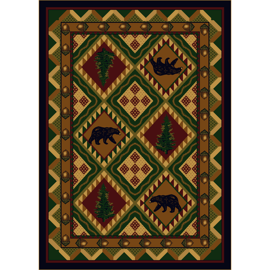 Picnic In The Forest - Woodland-CabinRugs Southwestern Rugs Wildlife Rugs Lodge Rugs Aztec RugsSouthwest Rugs