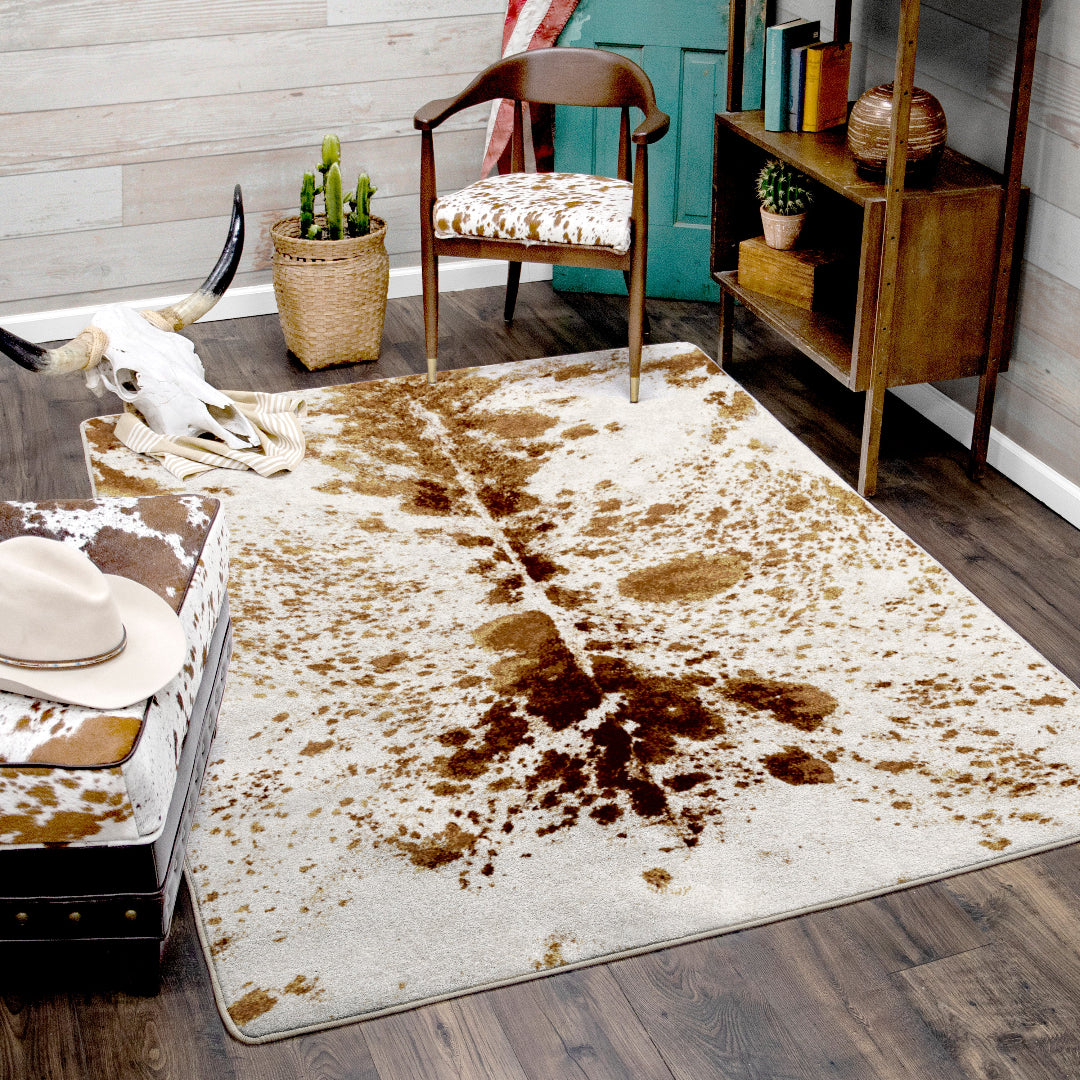 Pioneer Longhorn Rug – Spotted Brindle – detail view