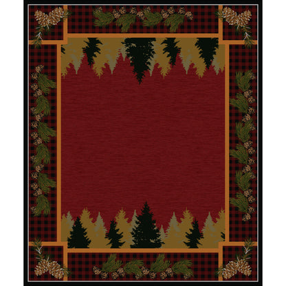 Plaid Woodsman Rug – Red – room setting