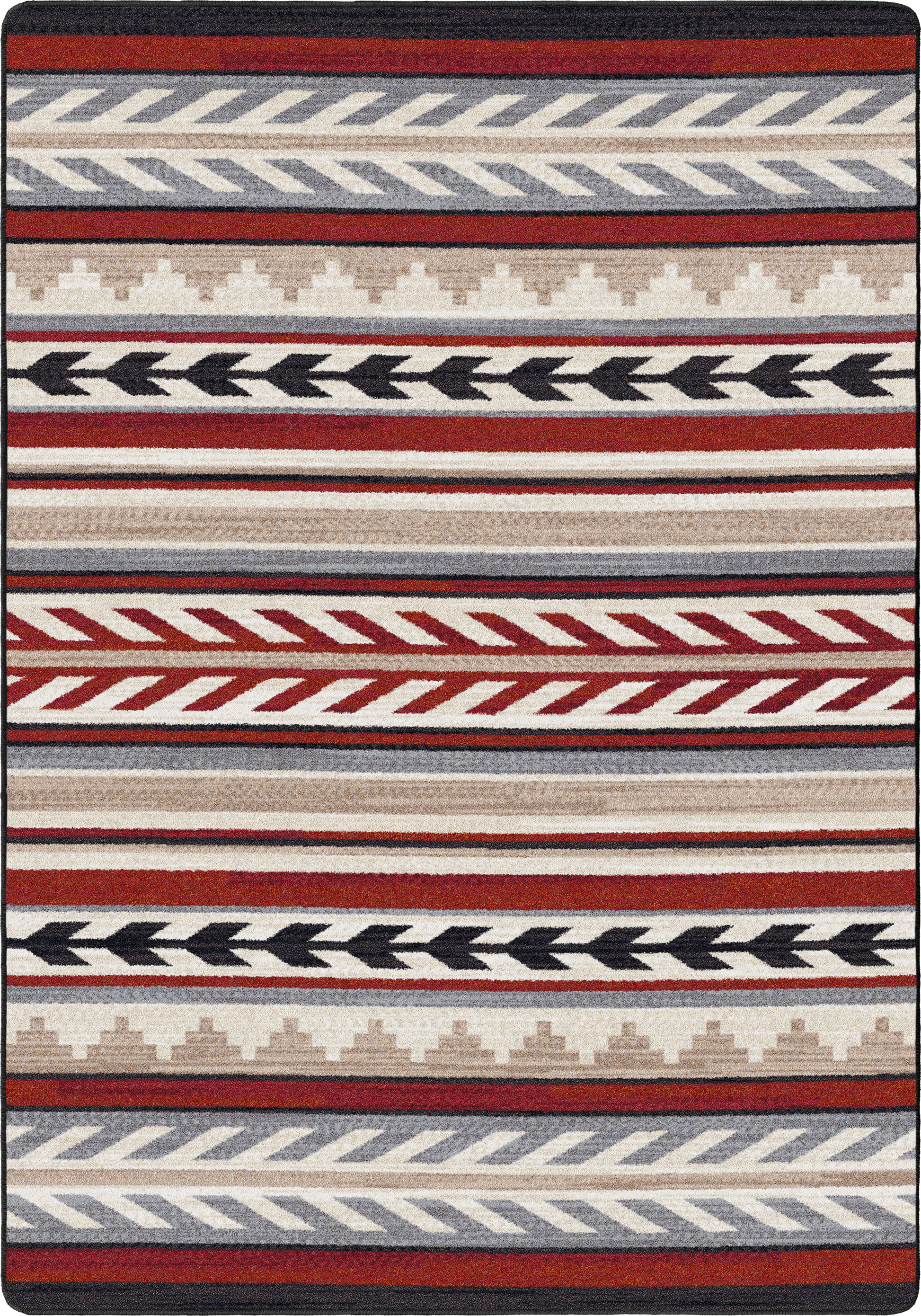 Progression Rug – Red – cabin lodge area rug